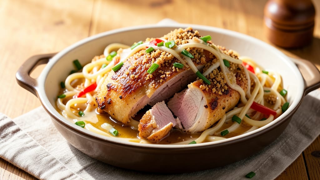 Baked Chicken and Egg Noodles Recipe: One-Pan Comfort with Crispy Top