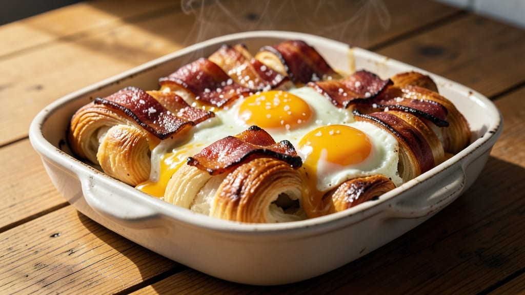 Bacon Egg Cheese Crescent Rolls Recipe: Buttery Flaky Wraps with Runny Yolk Magic