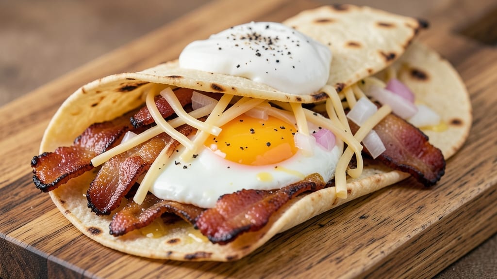 Bacon and Egg Breakfast Burrito Recipe: Crispy Tortilla Wraps With Runny Yolk Magic