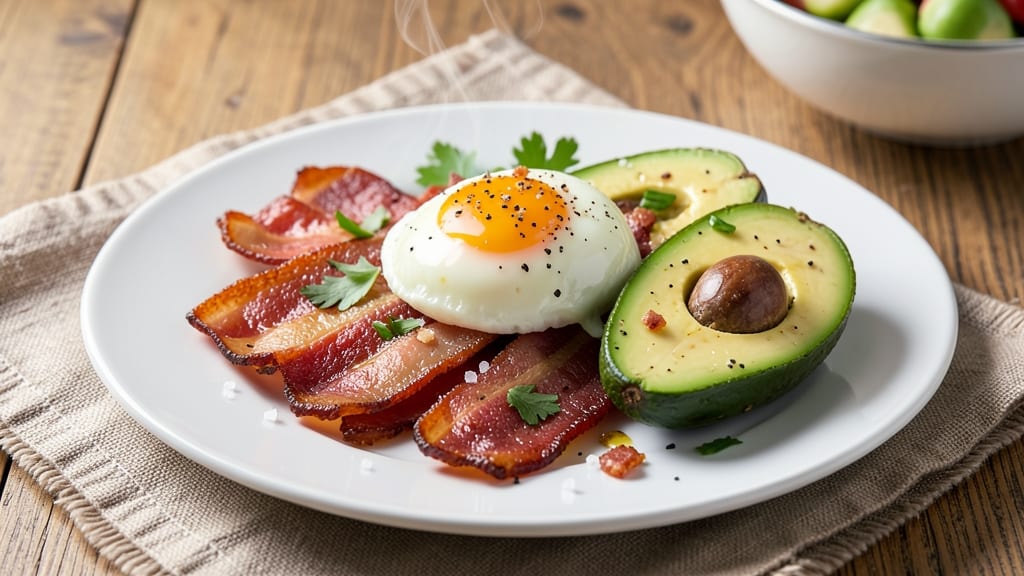 Avocado Bacon and Eggs Recipe: Smoky Crispy Bacon and Creamy Yolk Fusion