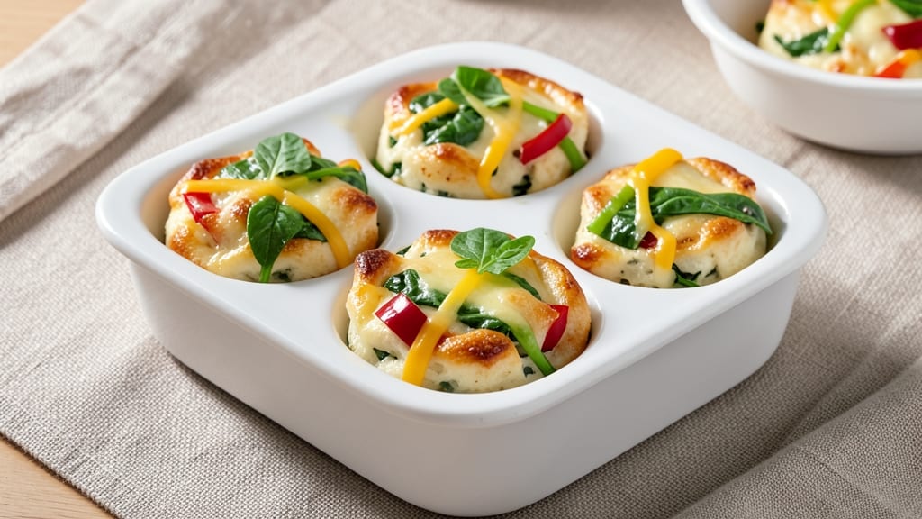 Three Bridges Spinach and Bell Pepper Egg Bites Recipe: Microwave-Friendly Meal Prep Power