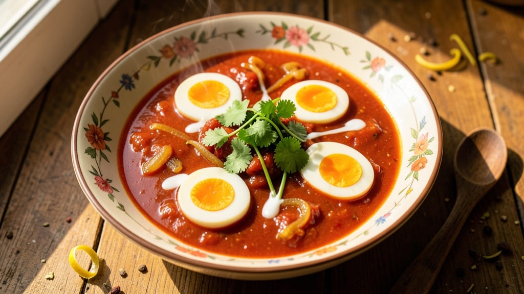 Tomato Egg Curry Recipe in Telugu: Spiced Coconut and Tamarind Harmony