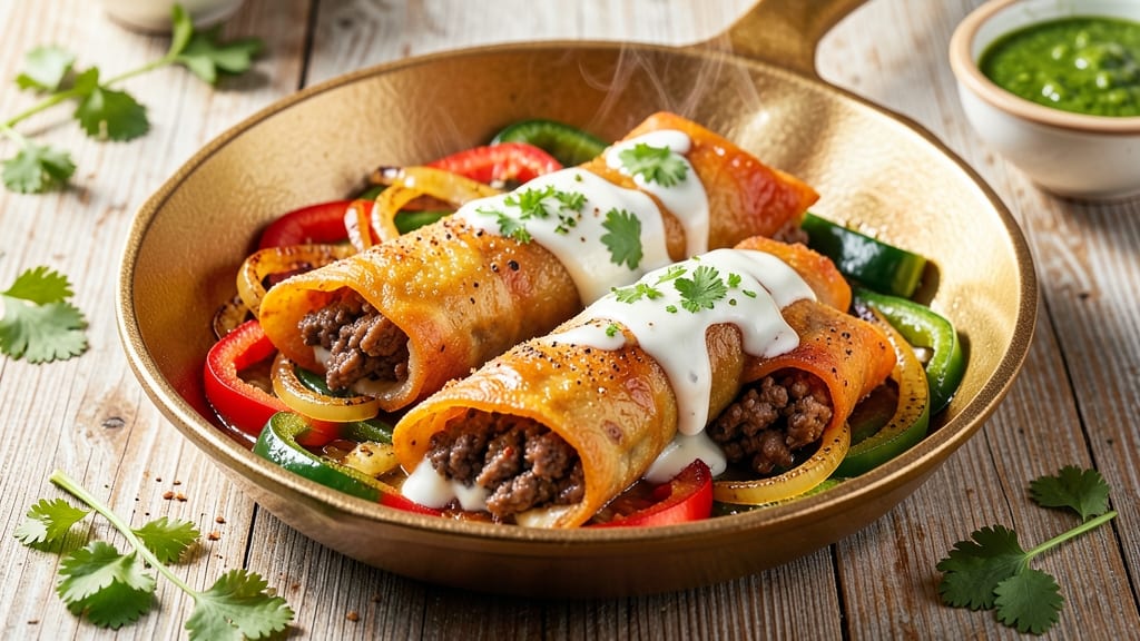 Taco Egg Rolls Recipe With Ground Beef: Crispy Tortilla Wraps Packed With Spiced Filling