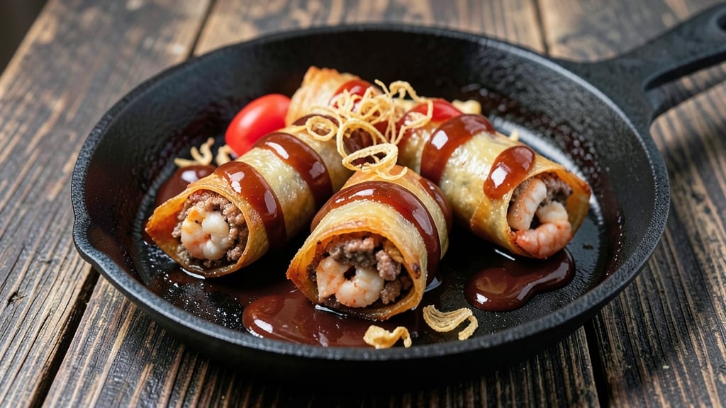 Voodoo Egg Rolls New Orleans Recipe: Crispy Tortilla Cups With Spicy Cajun Yolk Surprise