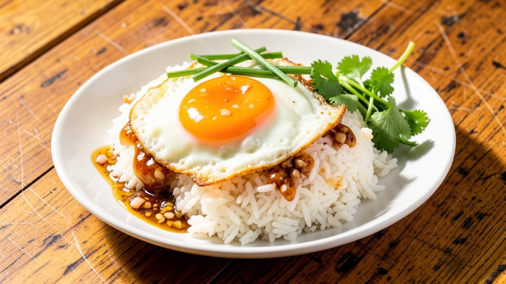 Thai Egg Rice Recipe: Fragrant Jasmine Rice Cradles Silky Poached Eggs