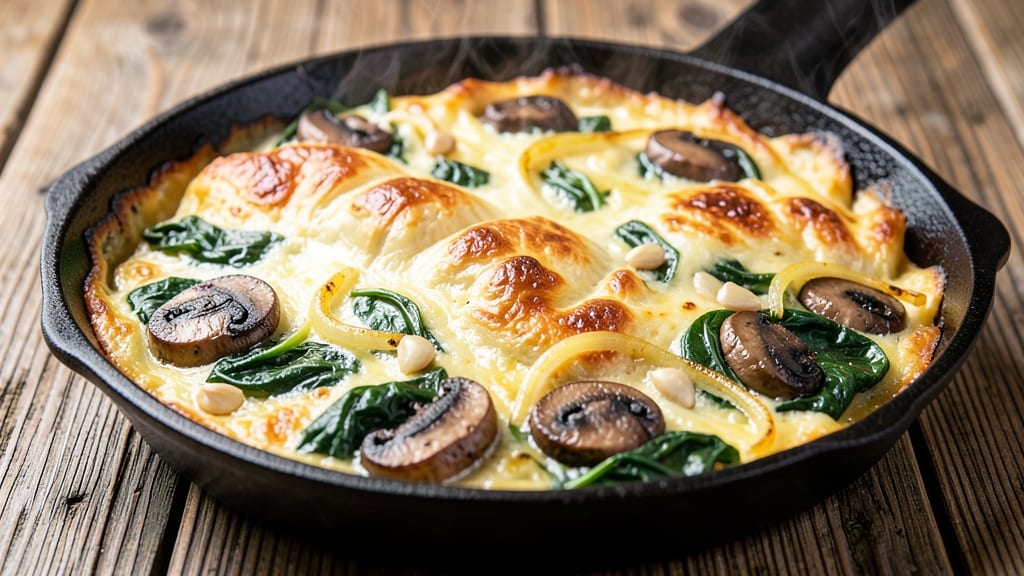 Spinach Mushroom Egg Bake Recipe: One-Pan Breakfast With Savory Layers