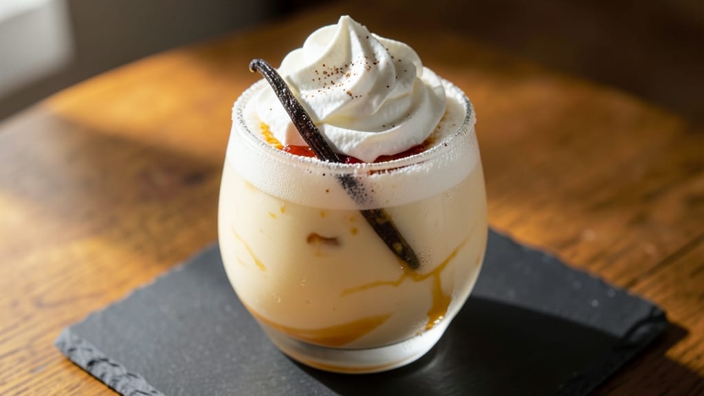 Vanilla Egg Cream Drink Recipe: Creamy Vanilla Swirls With Foil-Sealed Yolk Brilliance