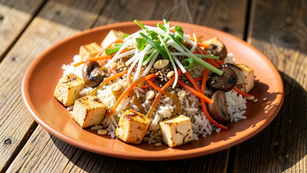 Vegan Egg Fried Rice Recipe: Crispy Tofu Scramble With Umami-Packed Broth