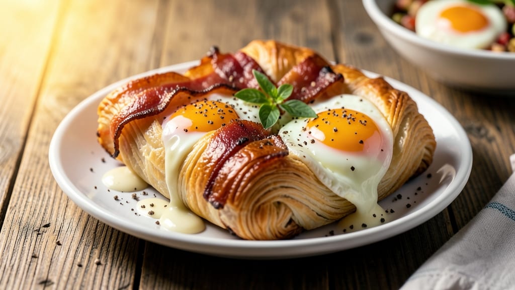 Bacon and Egg Puff Pastry Recipe: Crispy Layers With Runny Yolk Magic