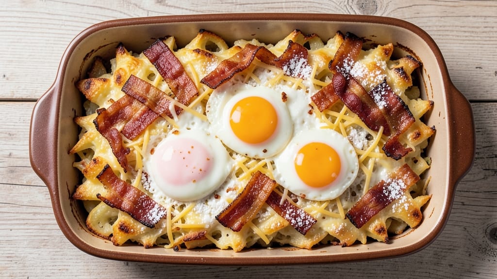 Bacon, Egg, and Hash Brown Casserole Recipe: Cracker Barrel's Crispy-Top Comfort in One Pan