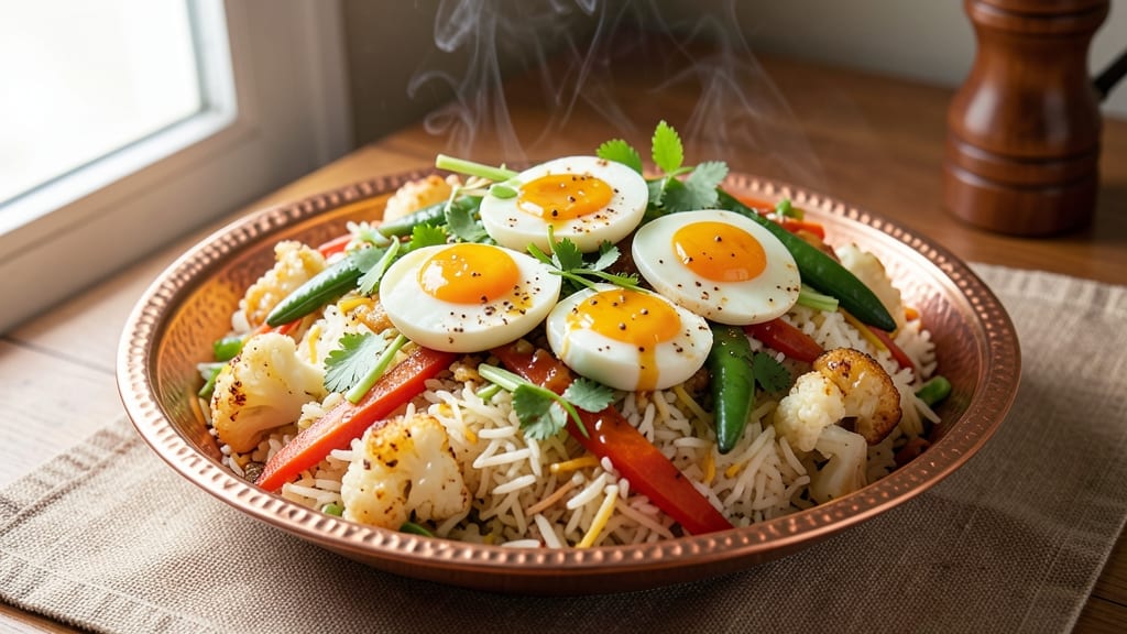 Vegetable Egg Biryani Recipe: Fragrant Spiced Rice with Tender Veggies and Soft Eggs