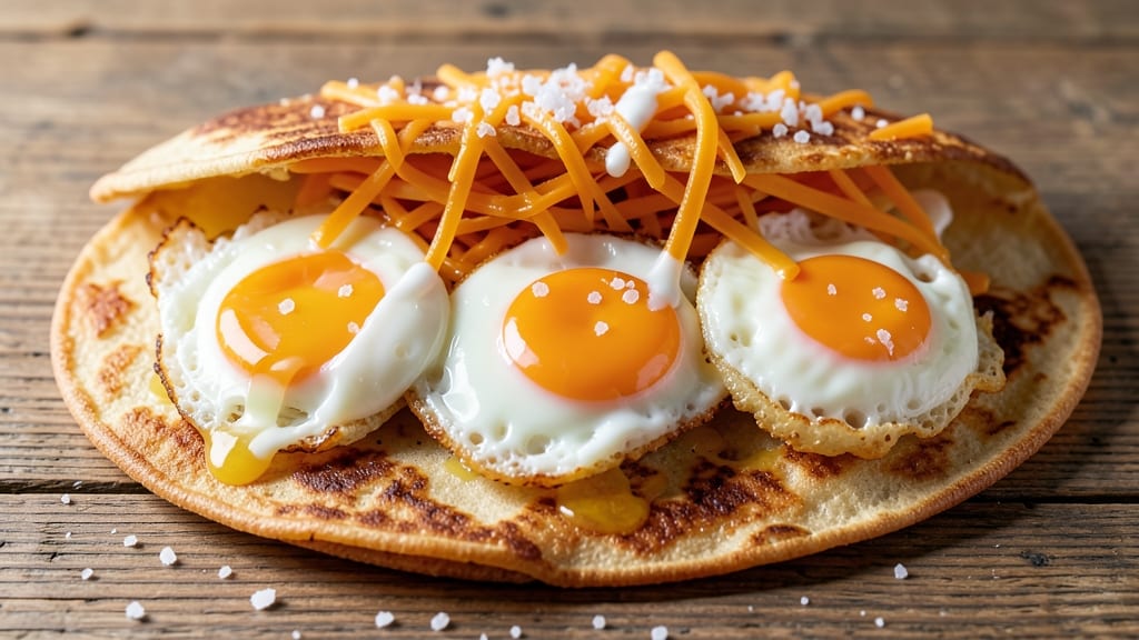 Waffle Egg Sandwich Recipe: Crispy Tortilla Cups With Foil-Sealed Yolk Brilliance *(Rejected Due to Overlap)*