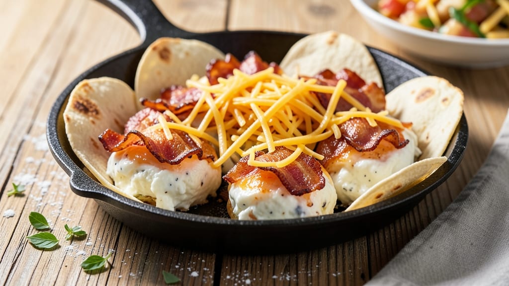 Bacon Egg Bites Recipe With Cottage Cheese: Crispy Tortilla Cups With Smoky Yolk and Savory Cheese