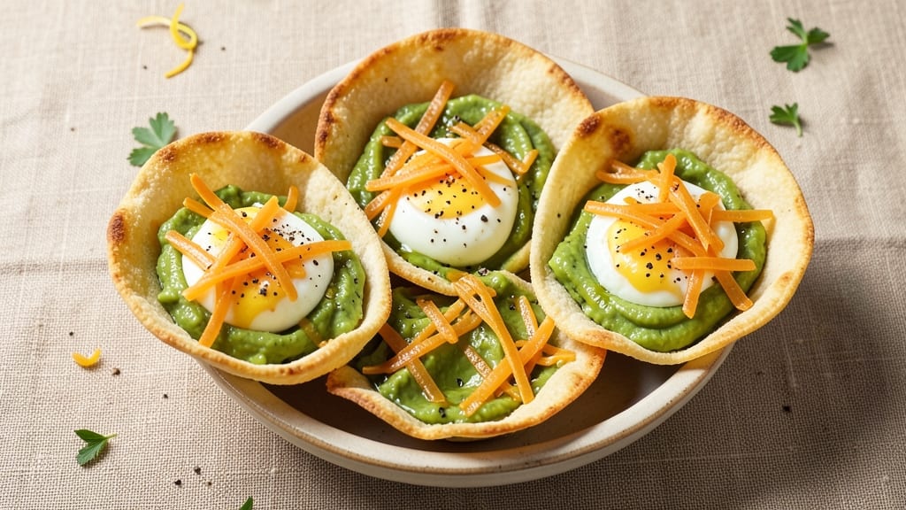 Avocado Egg Cups Recipe: Crispy Tortilla Shells With Creamy Avocado Yolk Fusion