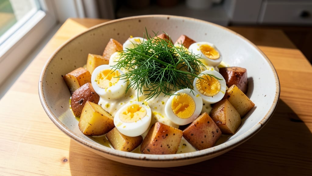 Southern Style Egg Potato Salad Recipe: Buttery Mayonnaise and Herbed Freshness