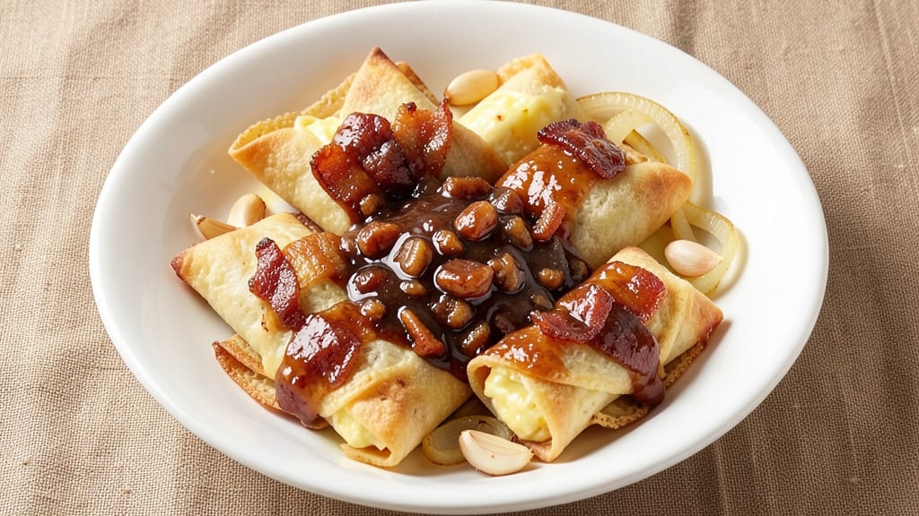 Bacon Jam Egg Rolls Recipe: Smoky-Sweet Filling in Crispy Tortilla Cups